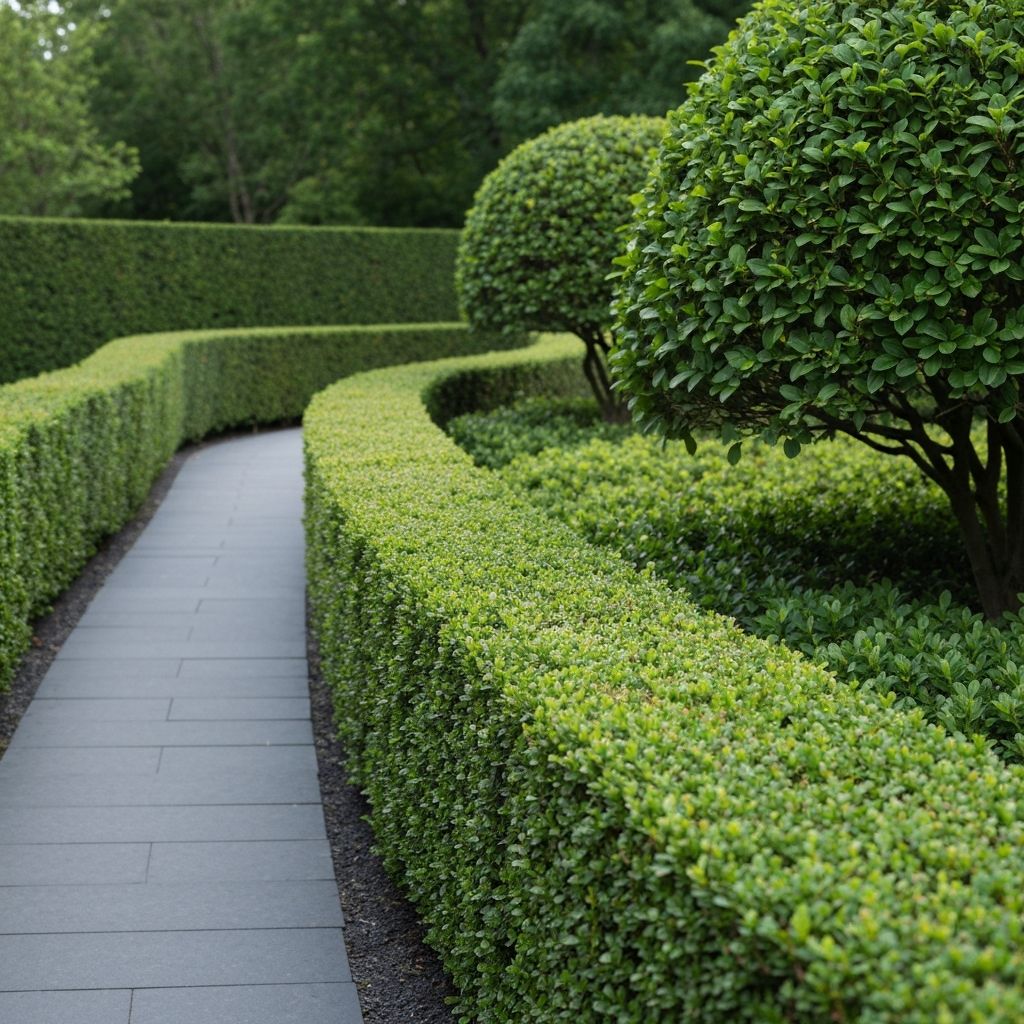 Expertly trimmed hedges and boundaries