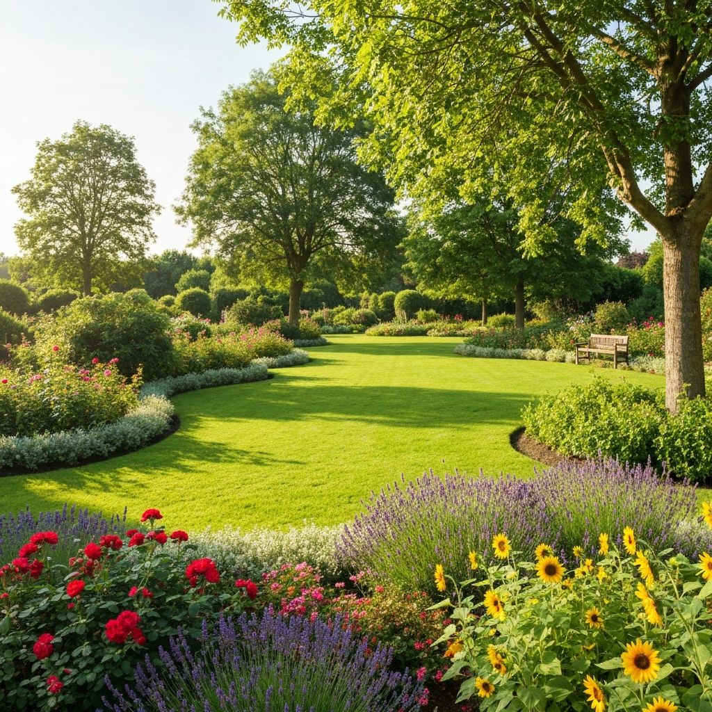 Beautiful landscaped garden with lush greenery
