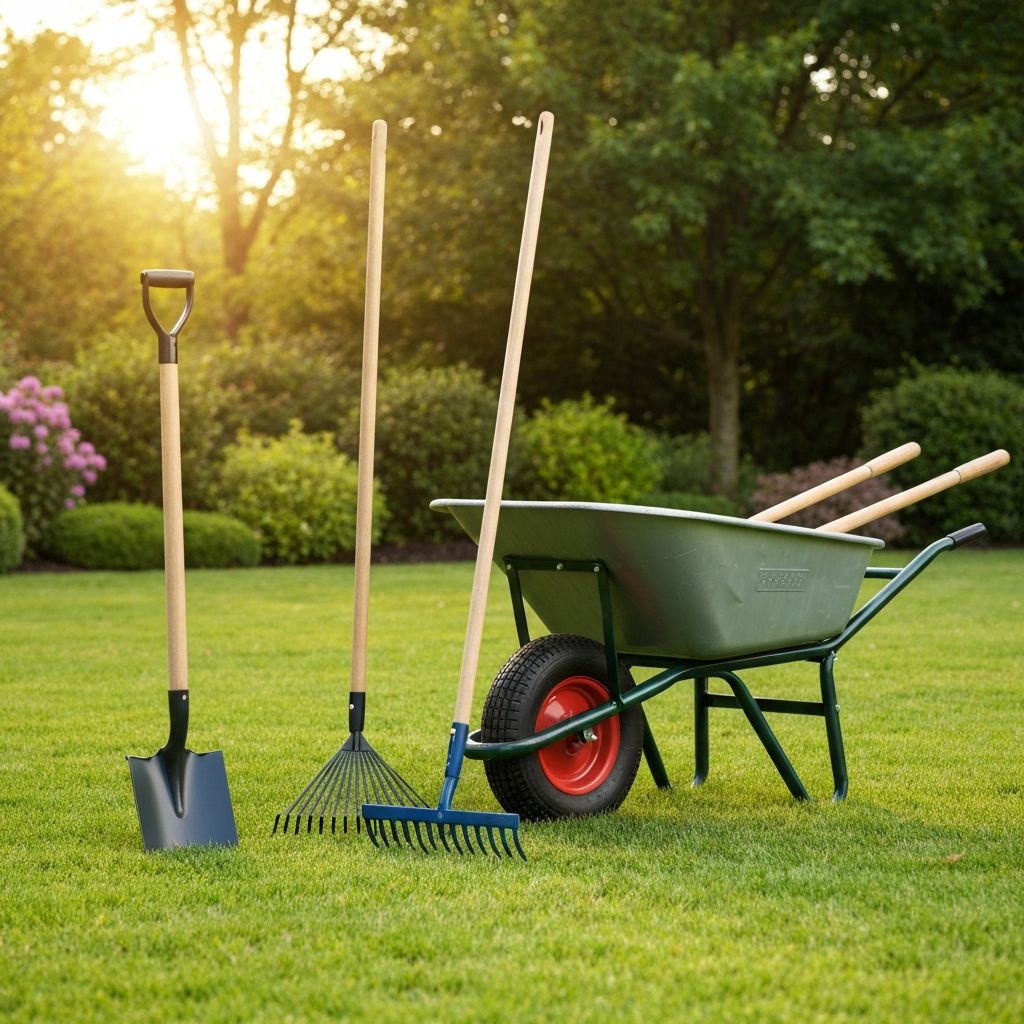 Professional landscaping tools and equipment